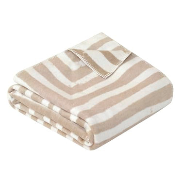 Ibena Koloa Decke 150x200 cm - Baumwollmix, Made in Germany, weich, warm & waschbar, Kuscheldecke grafischen Muster beige wollweiß im Sale